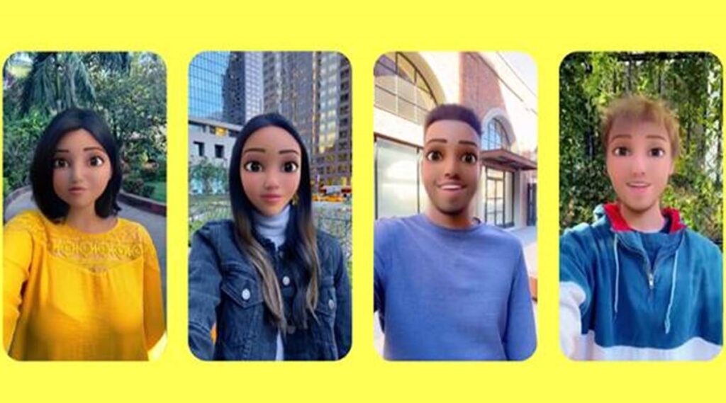 Snapchat to Send a Snap with Cartoon Face Lens